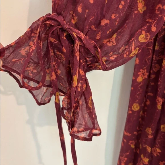 Sundance Lettie Maroon ruffled maxi dress XXL - Picture 10 of 10